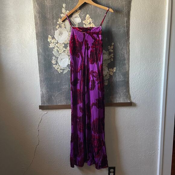Rhode Jemima Dress in Camellia Vine Crocus Size 4 Velvet Midi - Picture 4 of 7